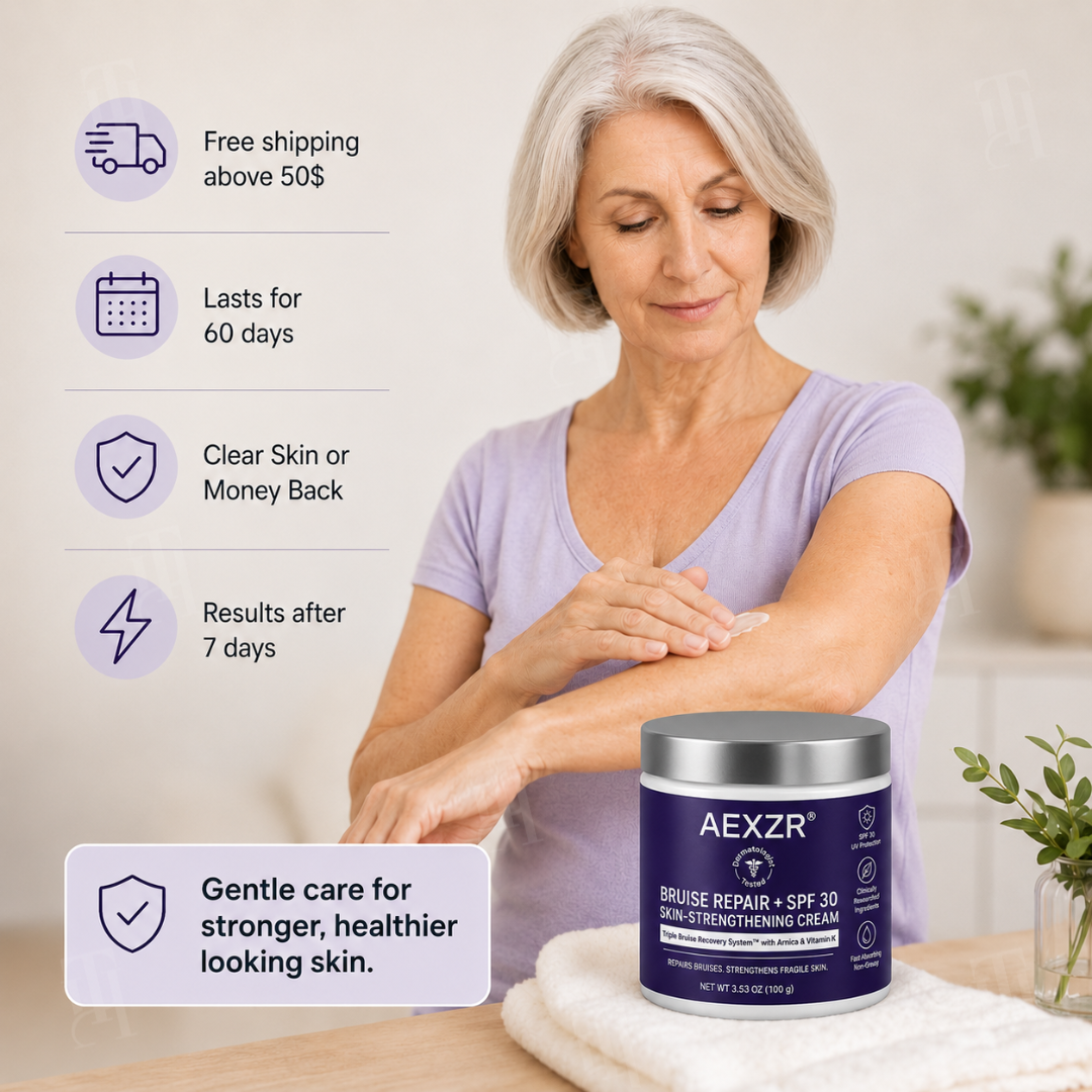 AEXZR® Bruise Repair + SPF 30 Skin-Strengthening Cream🌿🌿 Finally, skincare that works with your skin, not against it.